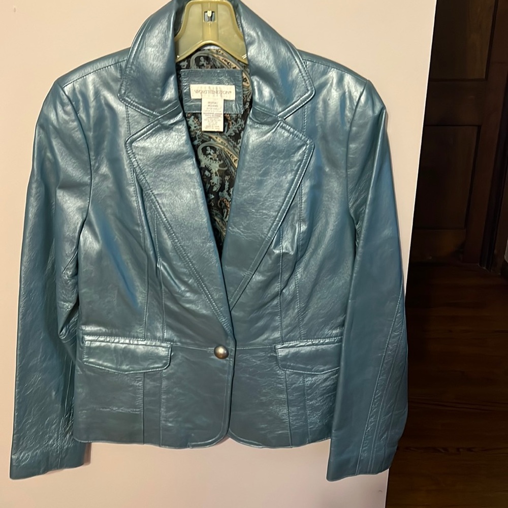 Worthington Light Blue Soft Leather Blazer